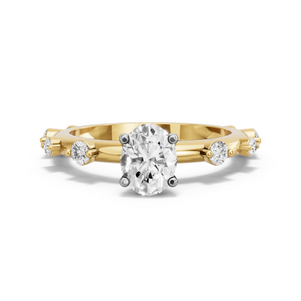 Image for Oval Surprise diamond Ring with Floating Station band