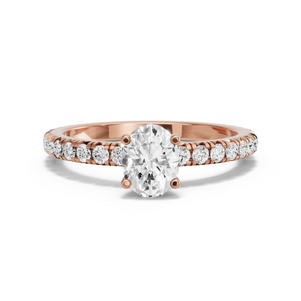 Image for Oval Surprise diamond Ring with French Pave band