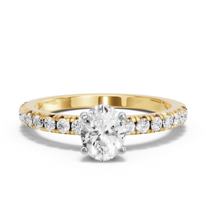 Image for Oval Surprise diamond Ring with French Pave band