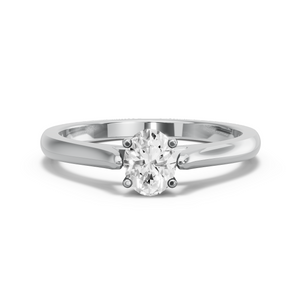 Image for Oval Surprise diamond Ring with Knife Edge Cathedral band