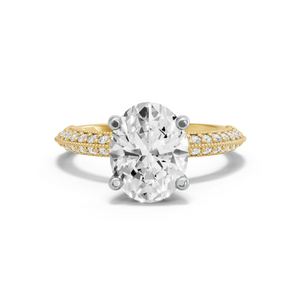Image for Oval Surprise diamond Ring with Knife Edge Pave band