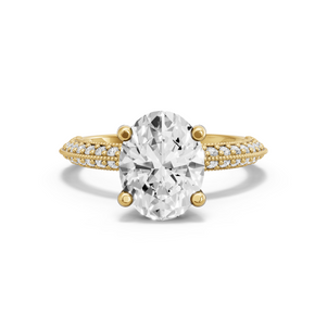 Image for Oval Surprise diamond Ring with Knife Edge Pave band