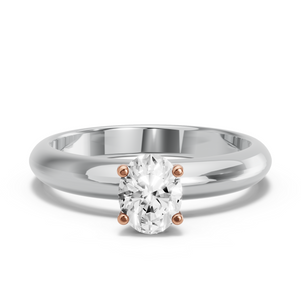 Image for Oval Surprise diamond Ring with Knife Edge Solitaire band