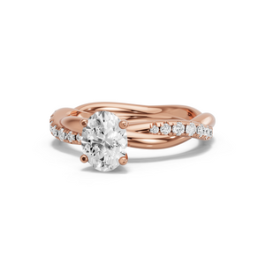 Image for Oval Surprise diamond Ring with Rope Pave band