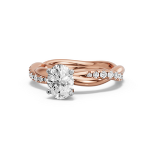 Image for Oval Surprise diamond Ring with Rope Pave band
