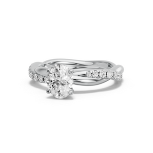 Image for Oval Surprise diamond Ring with Rope Pave band