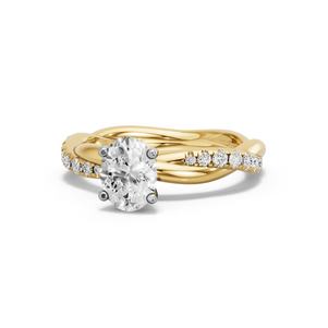 Image for Oval Surprise diamond Ring with Rope Pave band