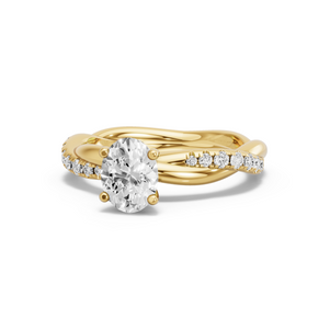 Image for Oval Surprise diamond Ring with Rope Pave band