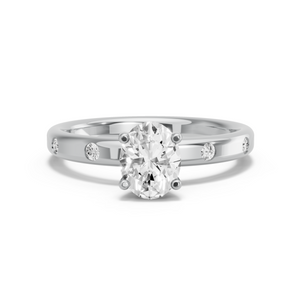 Image for Oval Surprise diamond Ring with Sleek Accent band