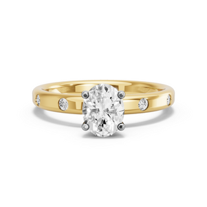 Image for Oval Surprise diamond Ring with Sleek Accent band