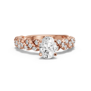 Image for Oval Surprise diamond Ring with Twist Pave band