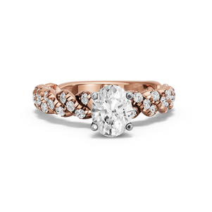 Image for Oval Surprise diamond Ring with Twist Pave band