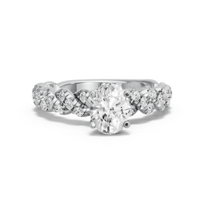 Image for Oval Surprise diamond Ring with Twist Pave band