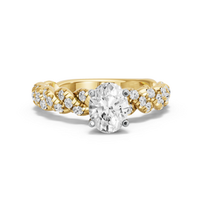 Image for Oval Surprise diamond Ring with Twist Pave band