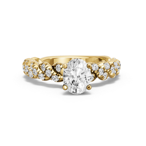 Image for Oval Surprise diamond Ring with Twist Pave band