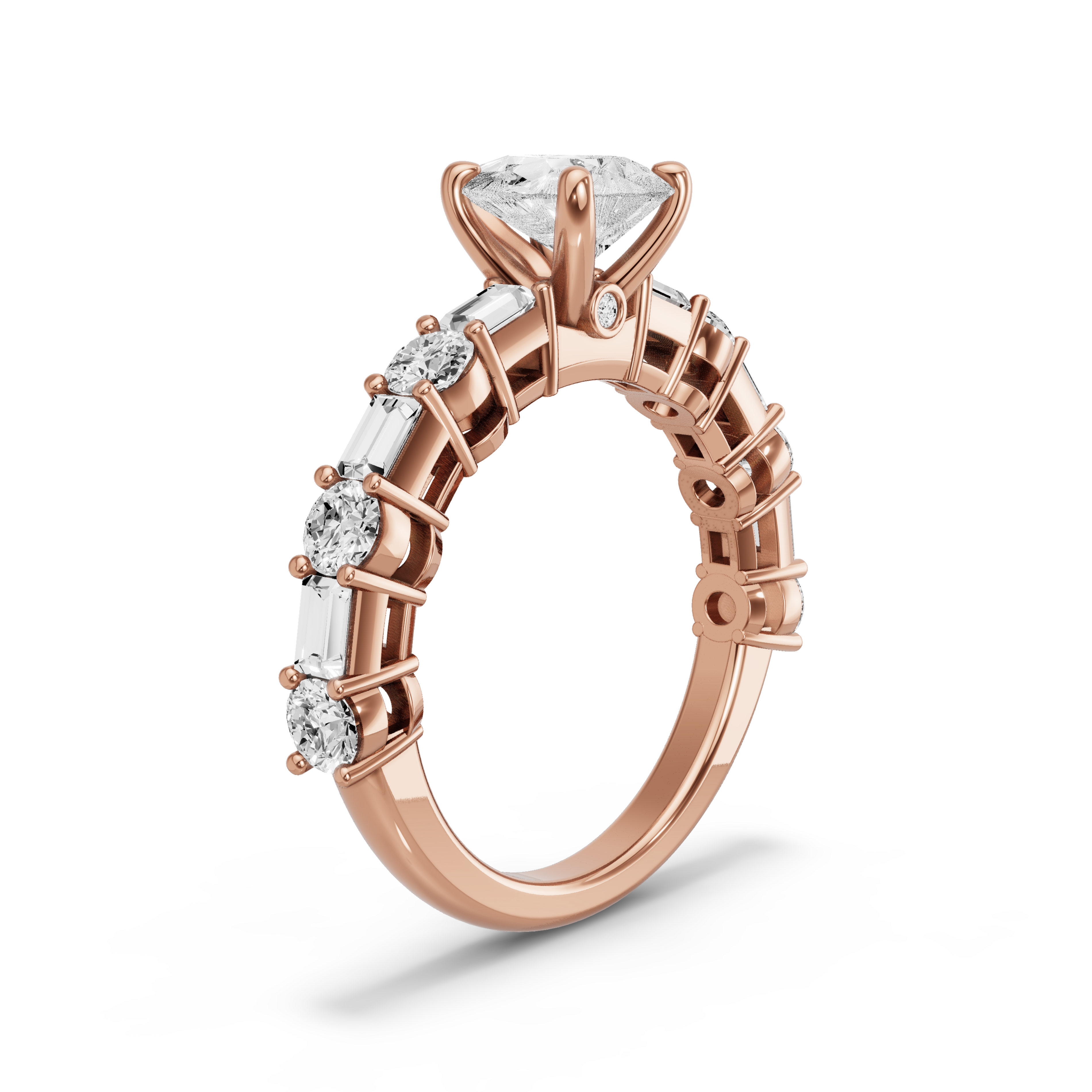 Image for Pear Surprise diamond Ring with Alternating Baguette band