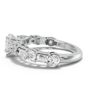 Image for Pear Surprise diamond Ring with Alternating Baguette band