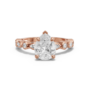 Image for Pear Surprise diamond Ring with Alternating Marquise band