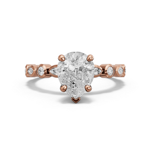 Image for Pear Surprise diamond Ring with Alternating Marquise band in 18K Rose Gold