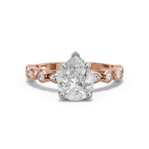 Image for Pear Surprise diamond Ring with Alternating Marquise band