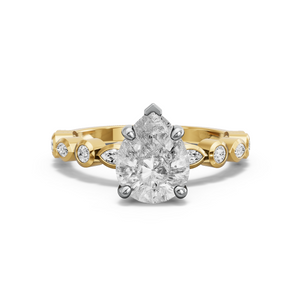 Image for Pear Surprise diamond Ring with Alternating Marquise band