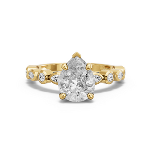 Image for Pear Surprise diamond Ring with Alternating Marquise band