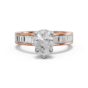 Image for Pear Surprise diamond Ring with Baguette Channel band