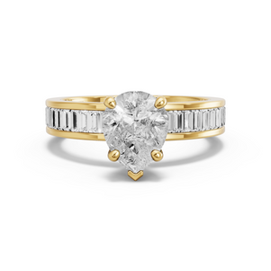 Image for Pear Surprise diamond Ring with Baguette Channel band