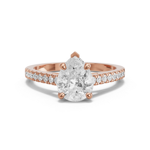 Image for Pear Surprise diamond Ring with Cathedral Pave band