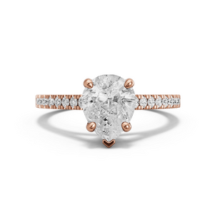 Image for Pear Surprise diamond Ring with Cathedral Pave band in 18K Rose Gold