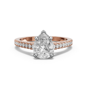 Image for Pear Surprise diamond Ring with Cathedral Pave band