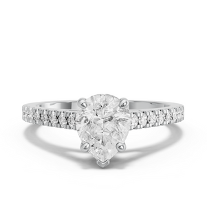 Image for Pear Surprise diamond Ring with Cathedral Pave band