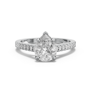 Image for Pear Surprise diamond Ring with Cathedral Pave band