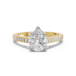 Image for Pear Surprise diamond Ring with Cathedral Pave band