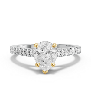 Image for Pear Surprise diamond Ring with Cathedral Pave band