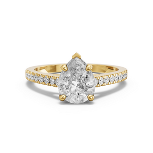 Image for Pear Surprise diamond Ring with Cathedral Pave band