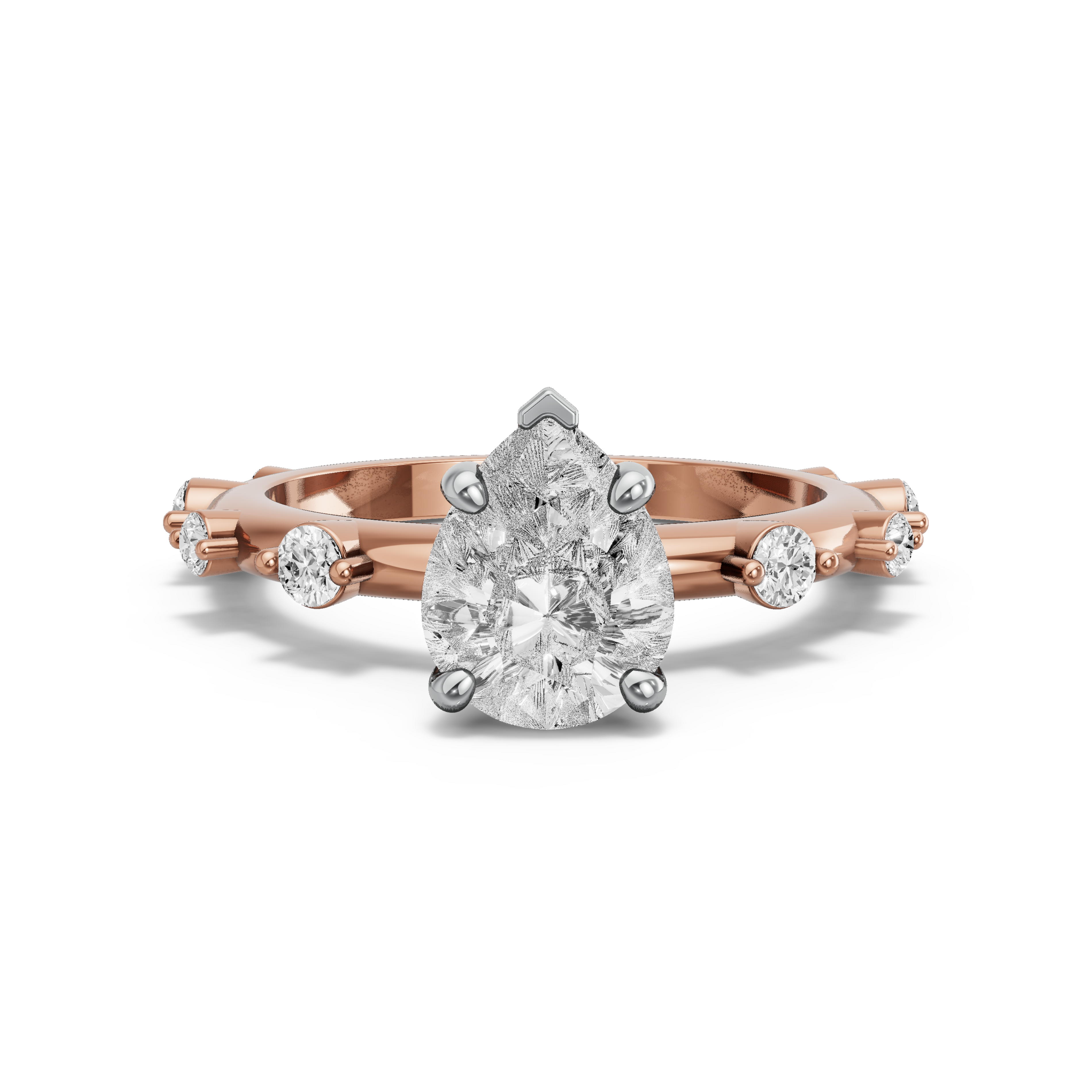 Image for Pear Surprise diamond Ring with Floating Station band