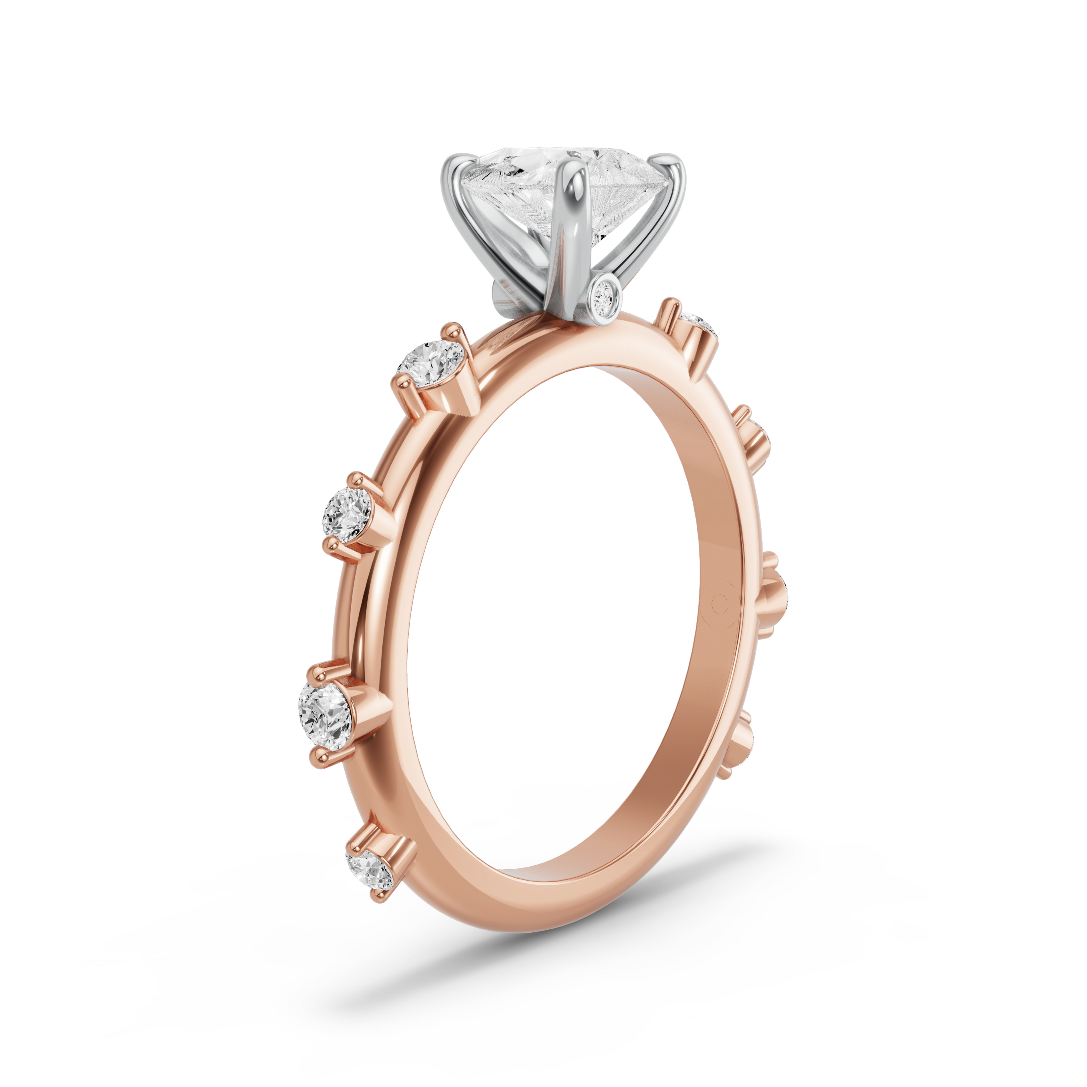 Image for Pear Surprise diamond Ring with Floating Station band
