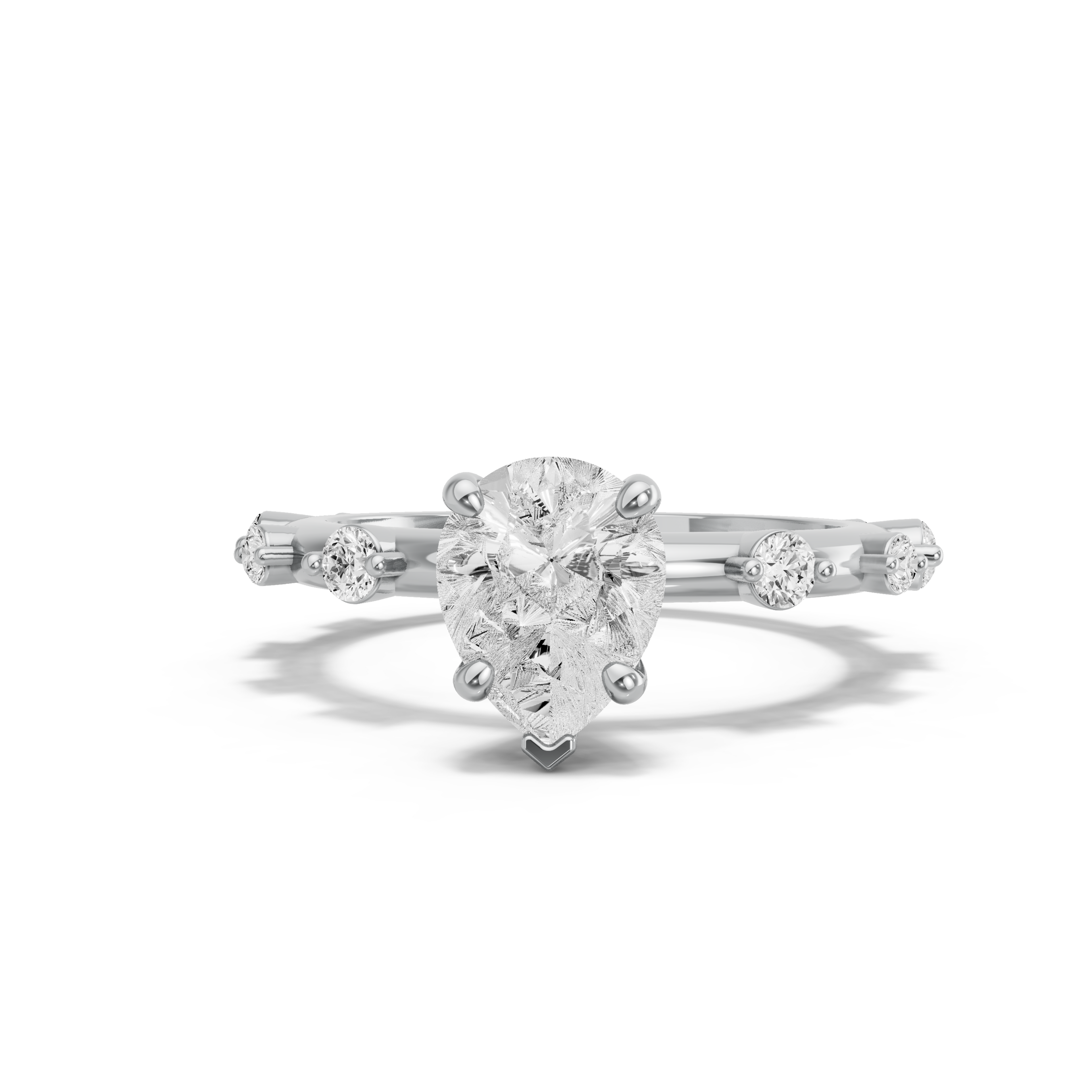 Image for pear-surprise-diamond-ring-with-floating-station-band-in-10k-white-gold