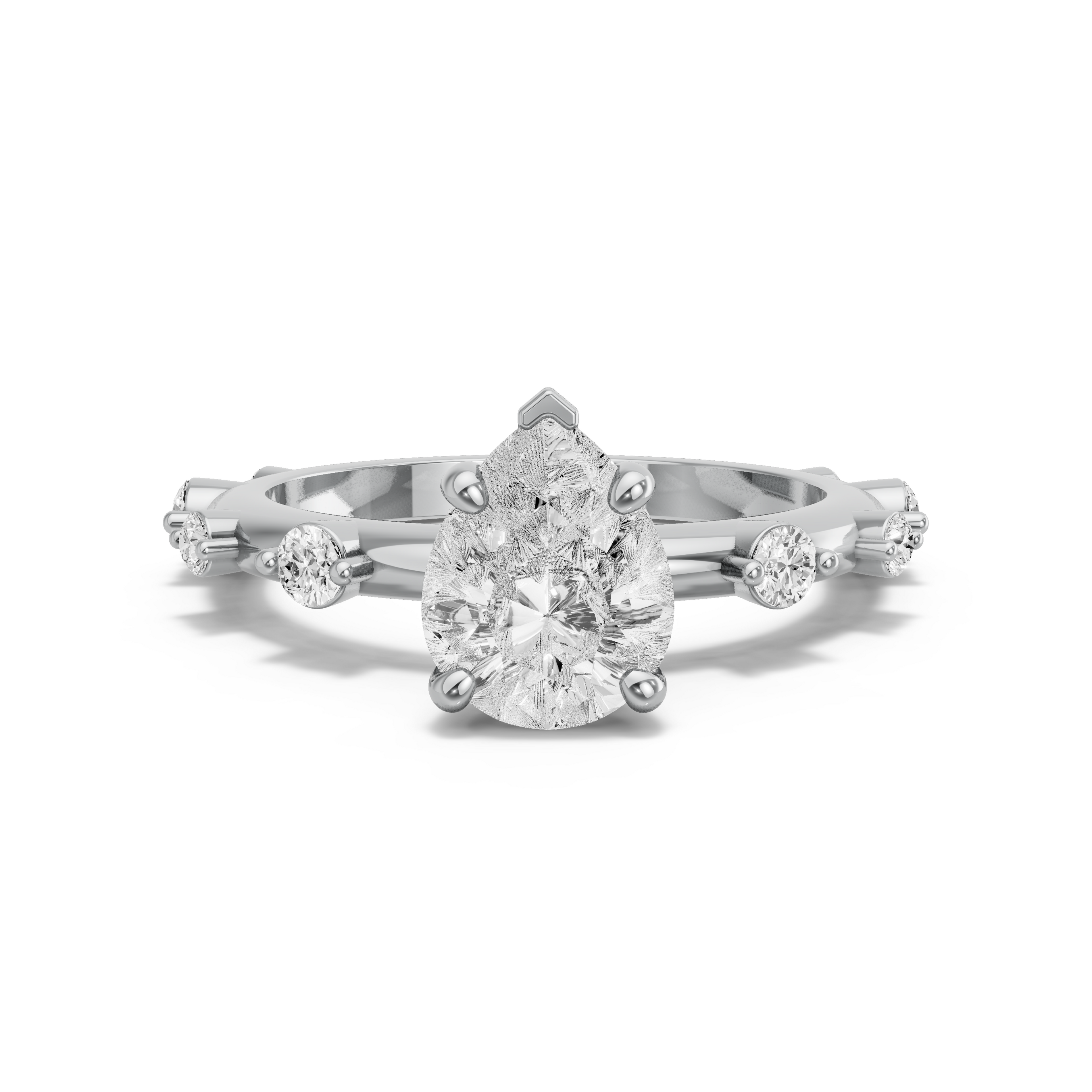 Image for Pear Surprise diamond Ring with Floating Station band