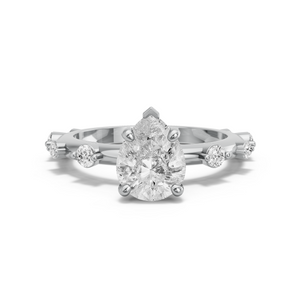 Image for Pear Surprise diamond Ring with Floating Station band