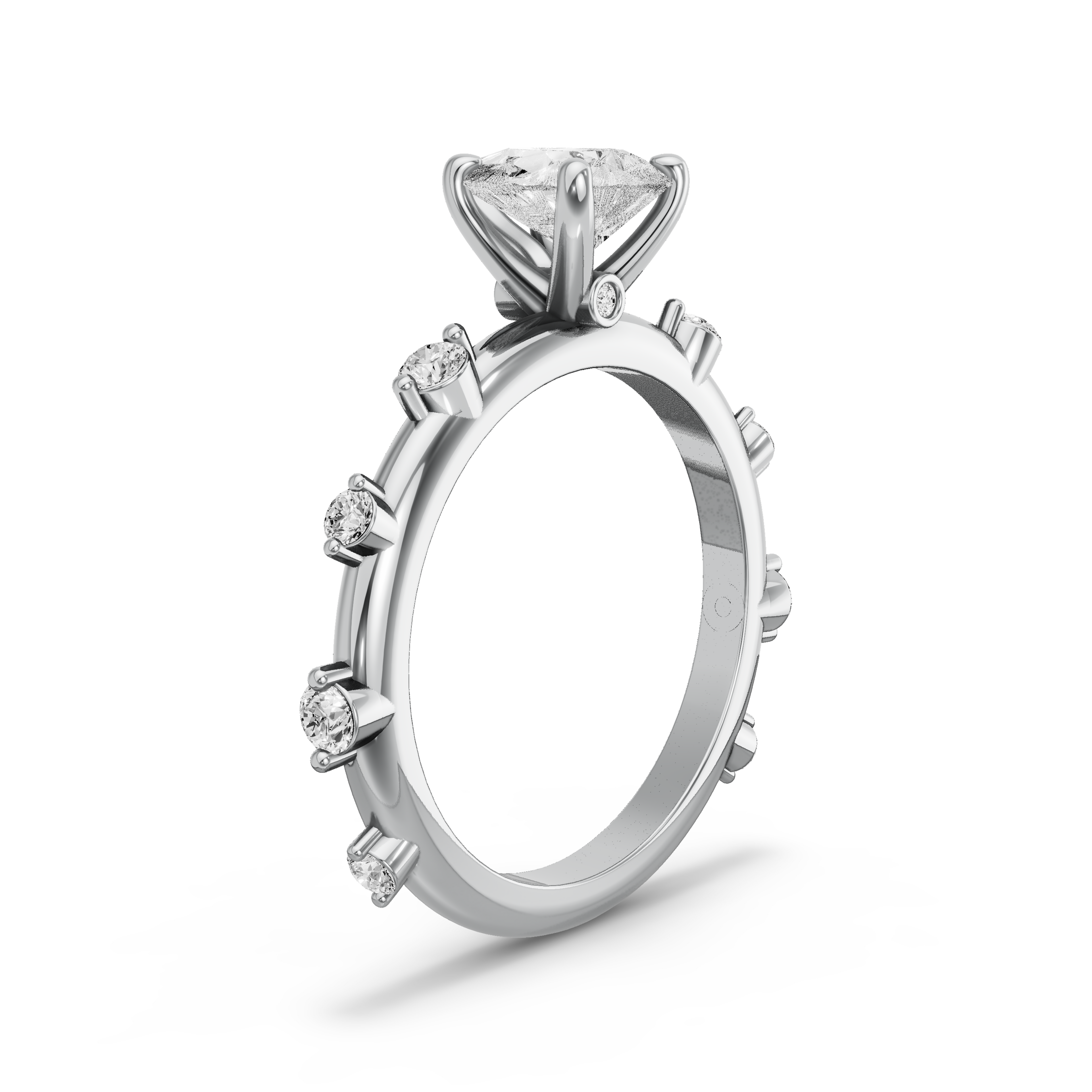 Image for Pear Surprise diamond Ring with Floating Station band