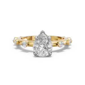 Image for Pear Surprise diamond Ring with Floating Station band
