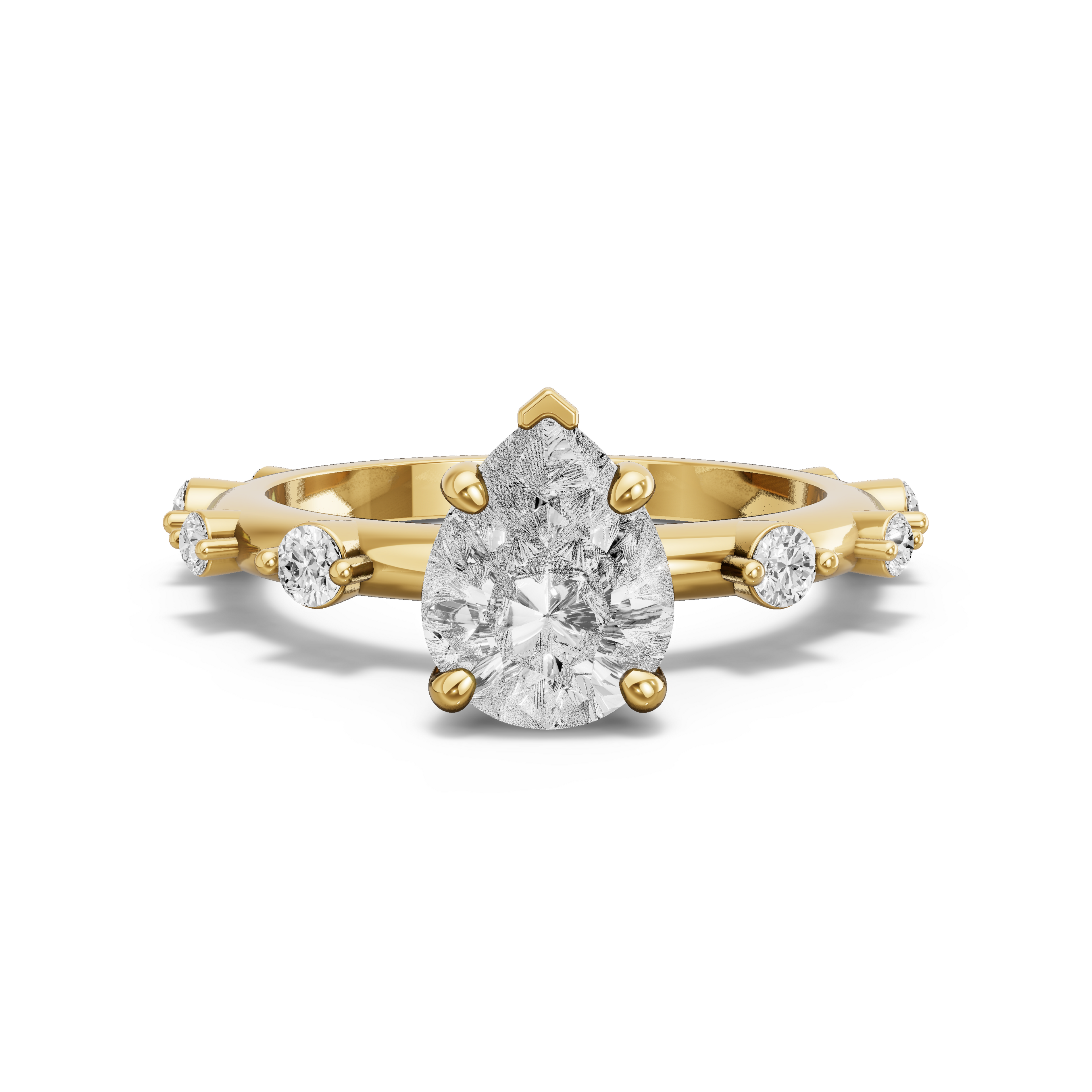 Image for Pear Surprise diamond Ring with Floating Station band