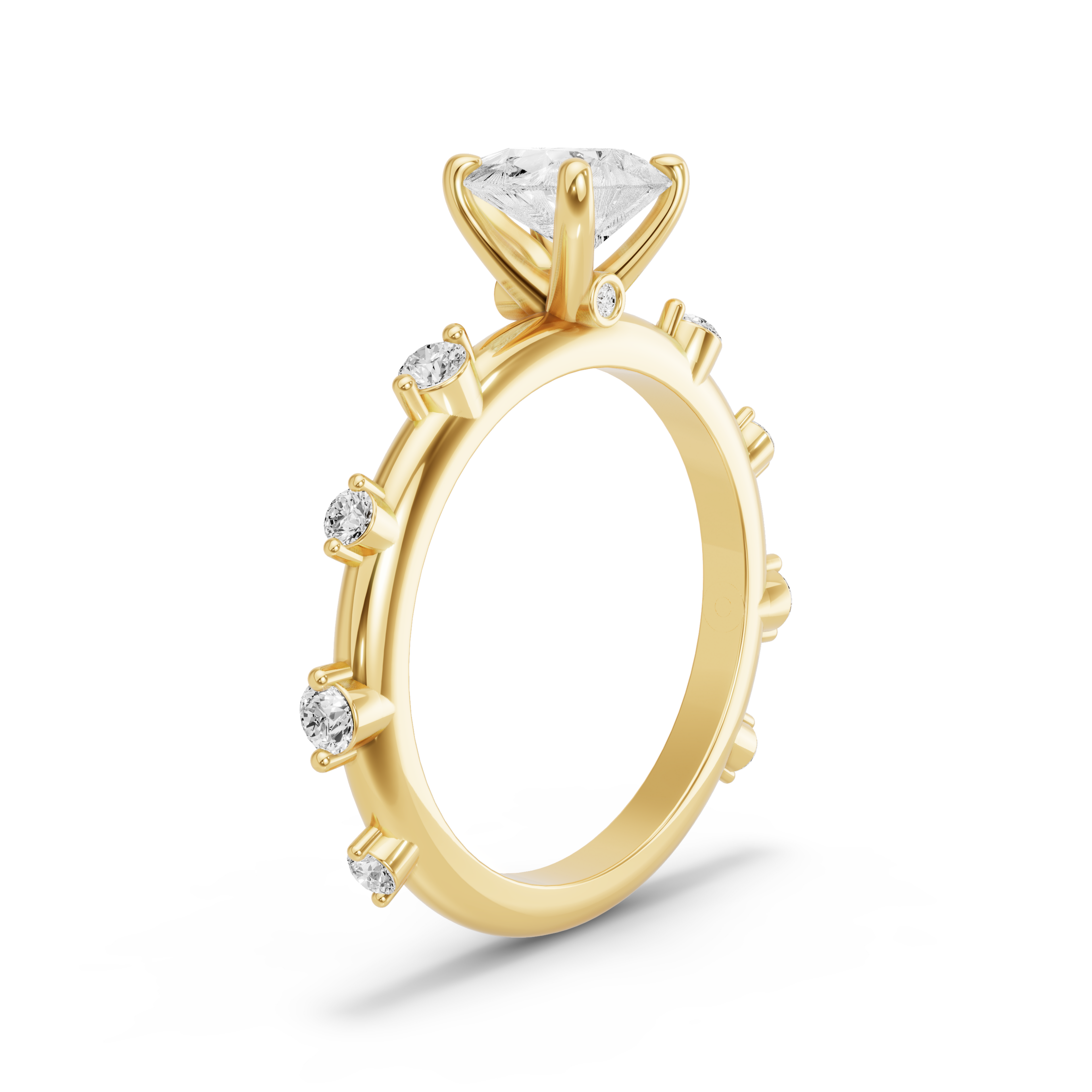 Image for Pear Surprise diamond Ring with Floating Station band