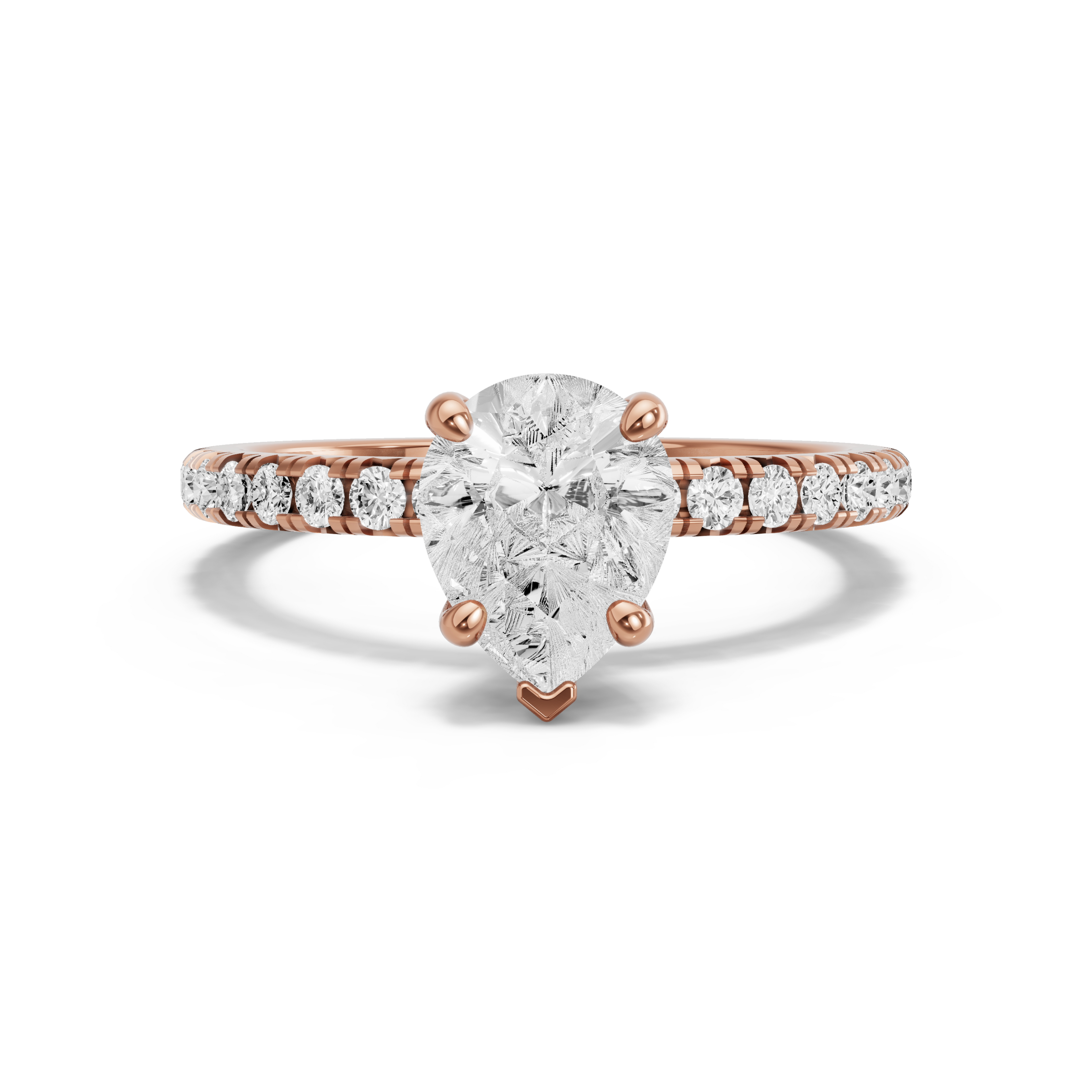 Image for Pear Surprise diamond Ring with French Pave band