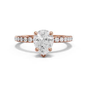 Image for Pear Surprise diamond Ring with French Pave band