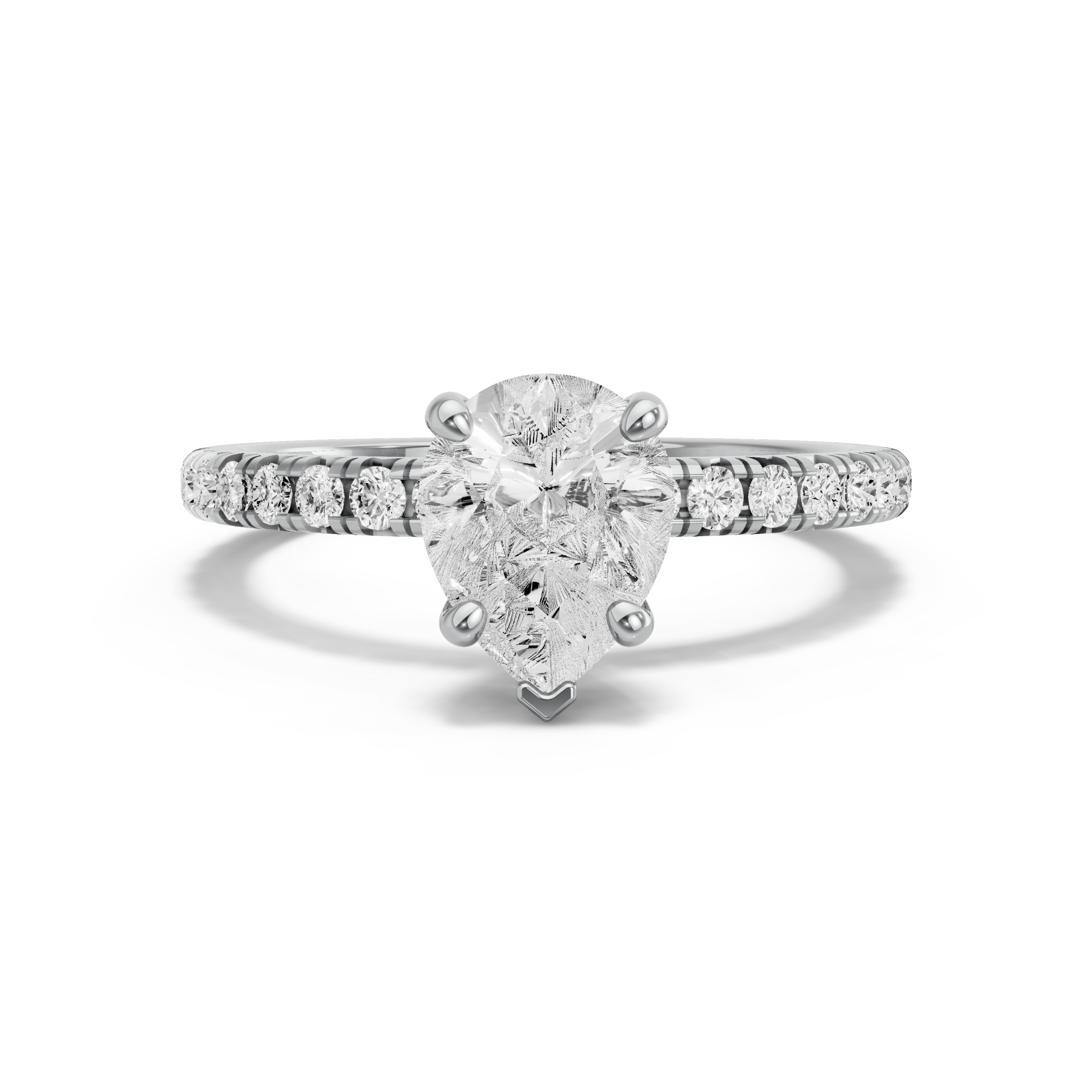 Image for Pear Surprise diamond Ring with French Pave band