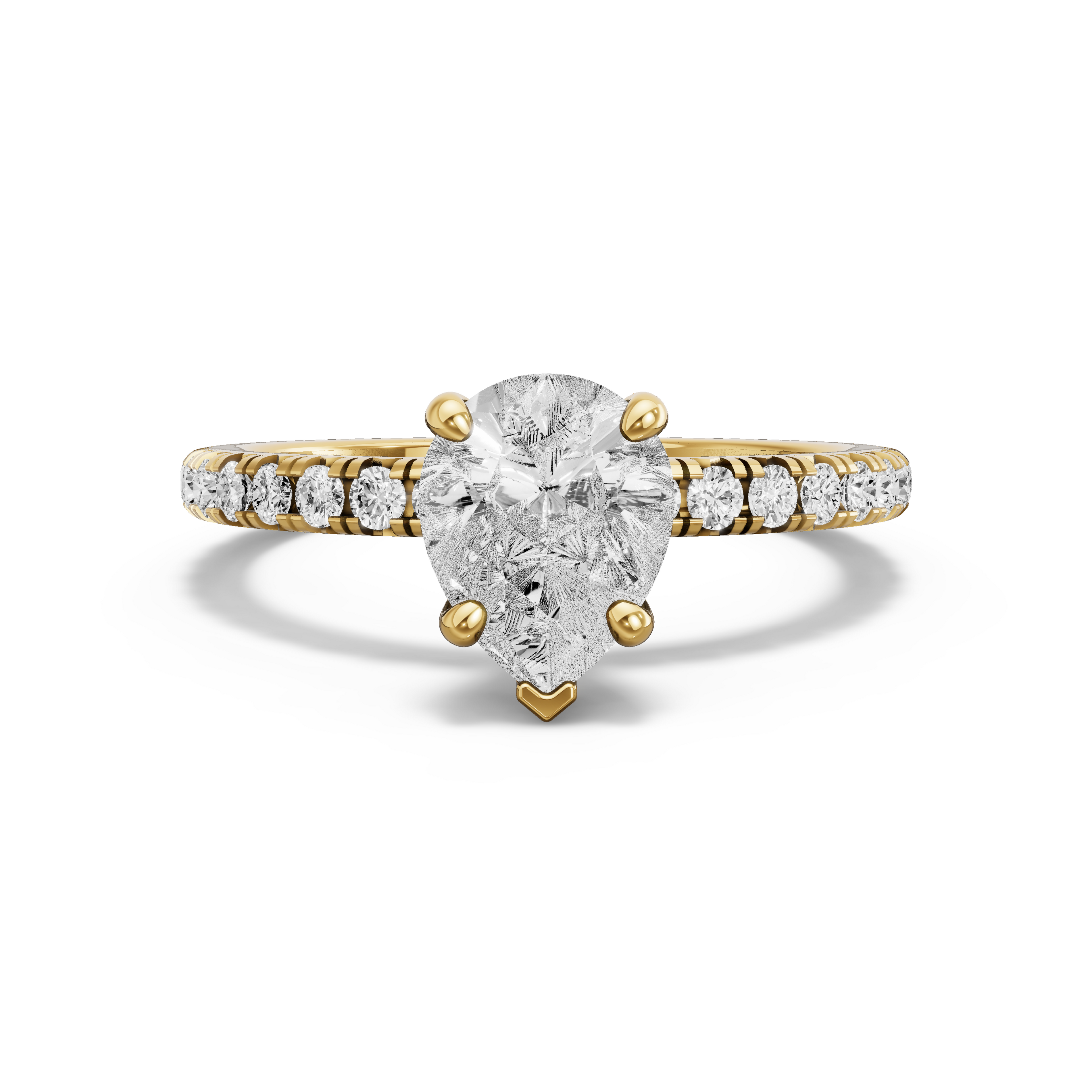 Image for Pear Surprise diamond Ring with French Pave band