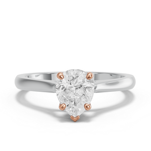 Image for Pear Surprise diamond Ring with Knife Edge Cathedral band